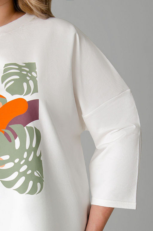 Арт. 2376 Костюм с брюками женский 52-60 (5 шт) Цвет:молочный, полынь - Калинка фото 13