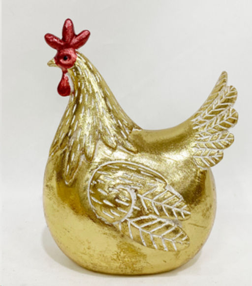 Статуэтка Курица 12х9х16 см Золотая / LY243715-A Gold /уп 48/