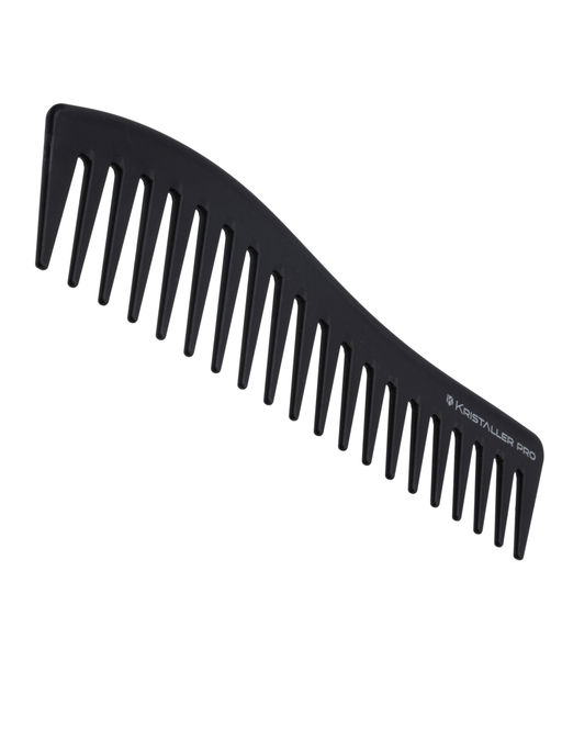 Kristaller Профессиональный гребень для волос редкозубый AC498, карбон, черный, 18 см