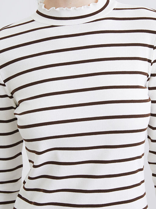 Dik Yaka ?izgili Kad?n Body