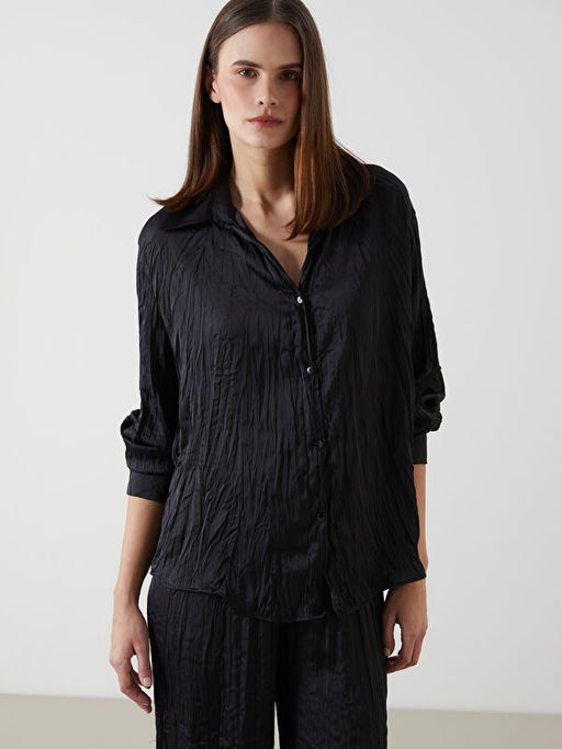 Oversize Saten Kad?n G?mlek Tunik