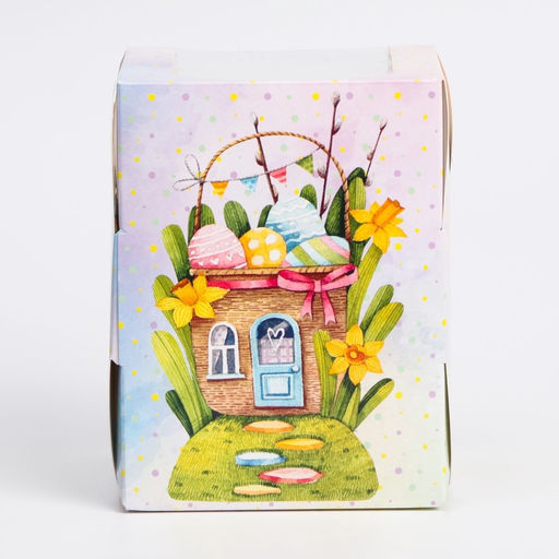 Цена за 5 шт. Коробка подарочная пасхальная с окном Пасхальный домик, 12.5?9.5?9.5 см