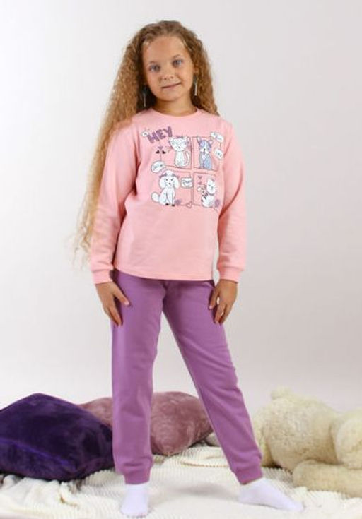 CRB wear / CWKG 50196-27 Пижама для девочки (джемпер, брюки),светло-розовый/Ex.Cherubino  фото 5