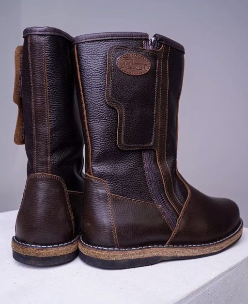 Сапоги мужские Алтай, коричневые, войлочная подошва