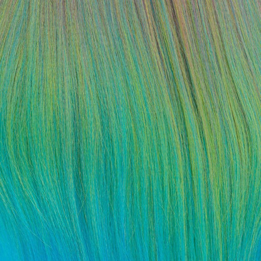SIM-BRAIDS Канекалон трёхцветный, гофрированный, 65 см, 90 гр, цвет голубой/зелёный/розовый(#FR-24) - Queen fair фото 2