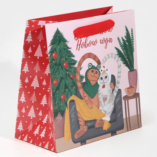 Пакет ламинированный квадратный С тобой, 22 22 11 см - Дарите счастье фото 2