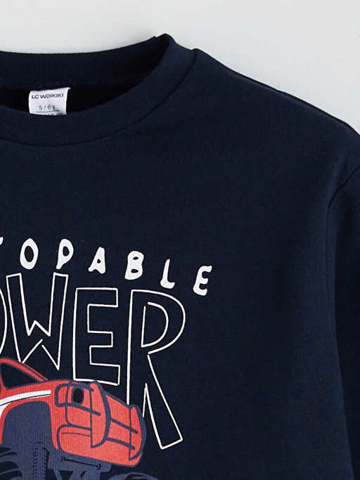 Bask?l? Erkek ?ocuk Sweatshirt