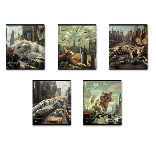 Тетрадь 48л. ErichKrause "Big City Cats" клетка (63317) глянцевая ламинация