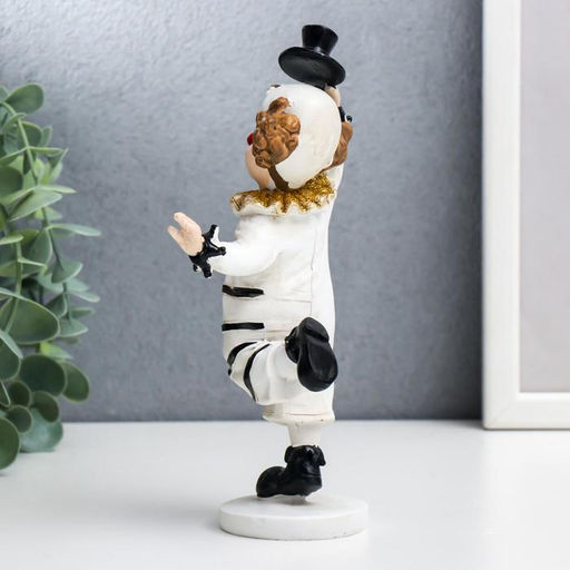 Фигурка полистоун «Клоун в полосатом костюме», чёрно-белый с золотом, 18×7×10 см
