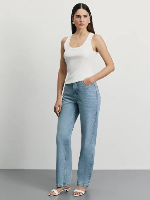 Майка из модала и хлопка со стразами / Zarina  фото 2