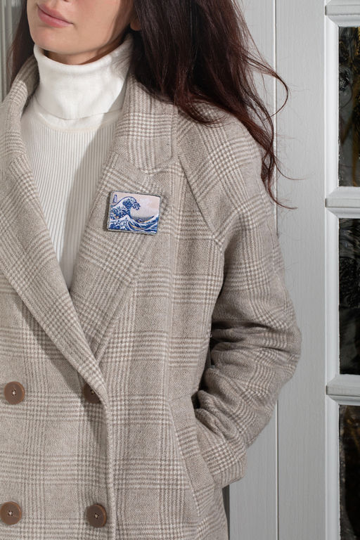 Набор для вышивания PANNA Живая картина MET-JK-2268 Брошь. Большая волна в Канагаве 5 х 6 см