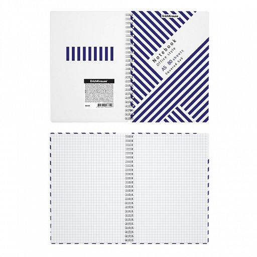 Цена за 4 шт. Тетрадь общая с пластиковой обложкой на спирали ErichKrause Blue Concept, А5, 80 листов, клетка  фото 2