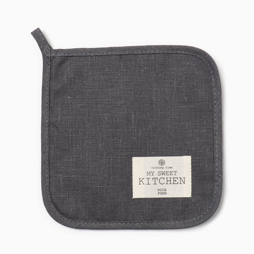 Прихватка Этель ECO light grey, 19х19 см, 100% лён, 245 г/м2  фото 2