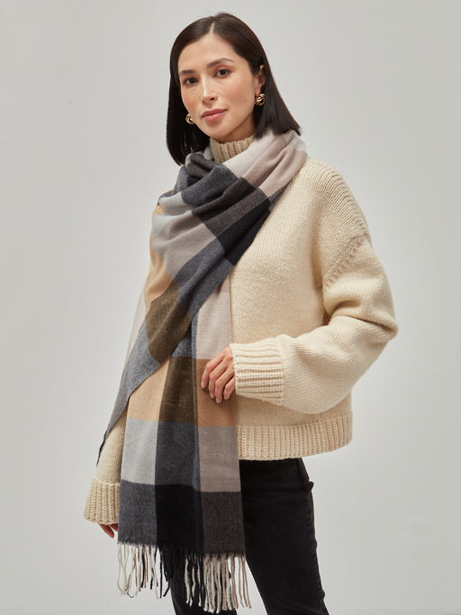 В составе шерсть ! теплый двусторонний палантин - Tantino фото 5