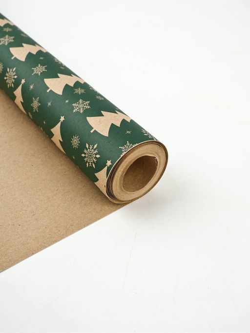 Упаковочная бумага в наборе с ножницами и верёвкой, «Новый год: Зимняя история», рулон 0.68 × 7 м