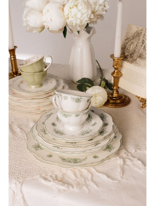 Чайная пара WY Emerald Essence, фарфор, 220 мл, белая