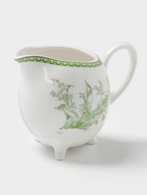 Молочник WY Bloomware, 250 мл, фарфор, белый, зелёный