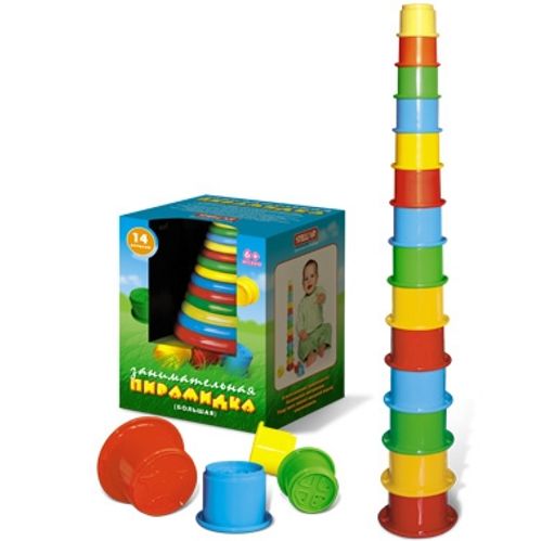 Занимательная пирамидка большая (01512, "Stellar") в коробке 13,5*10см