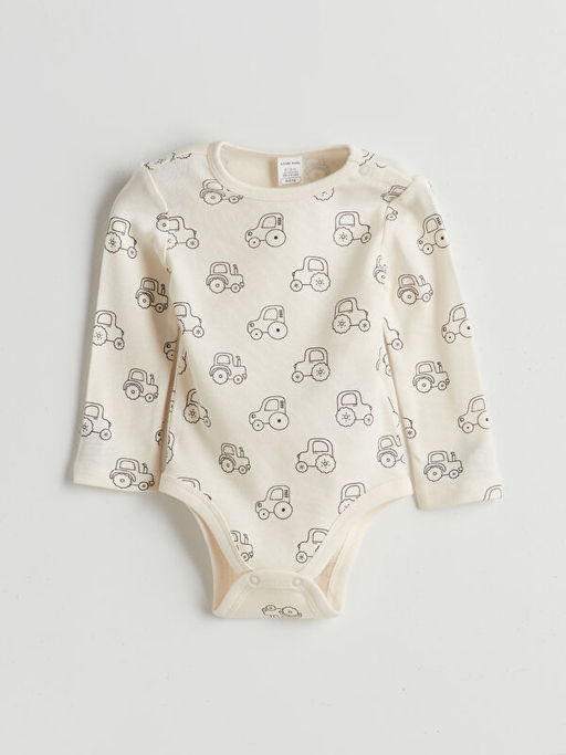 Bisiklet Yaka Bask?l? Erkek Bebek ??t??tl? Body 3l?