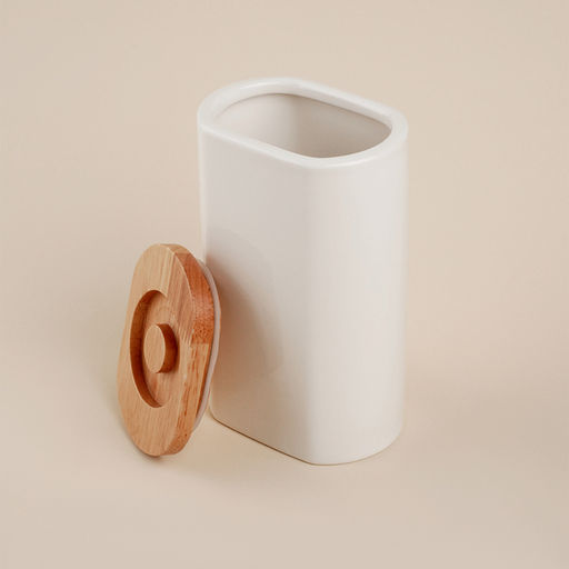 Банка для сыпучих SL Home «Тренто», 1 л, 11×7.5×18.5 см, фарфор, белая