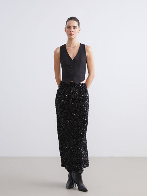 S?rt Detayl? Kad?n Klasik Yelek