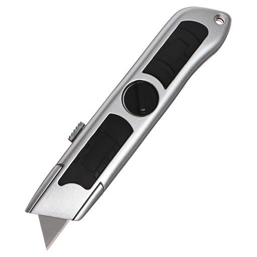 Нож универсальный трапециевидный 19 мм, фиксатор, корпус металл, Zinc-alloy, TOP