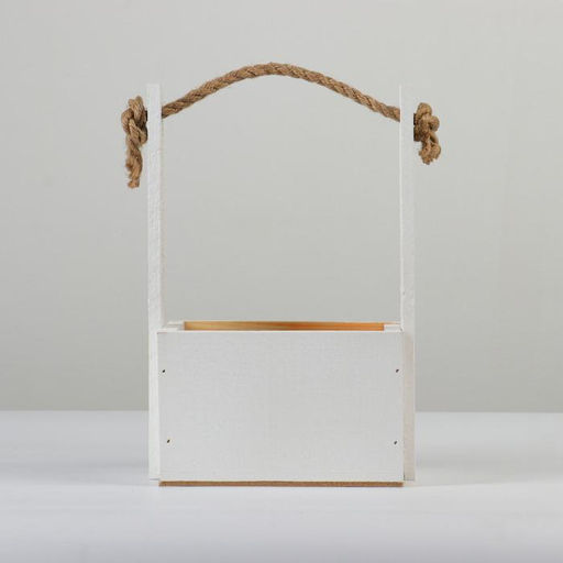 Кашпо деревянное, 15128.5(25) см Пауль и Любовь. Орнамент №1, с принтом - Дарим красиво фото 3