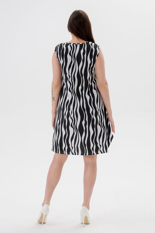 Платье женское из кулирки Кэтрин белая зебра макси - Амадэль фото 17