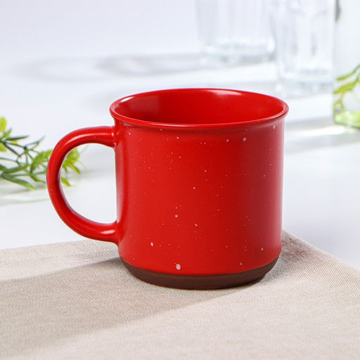 Кружка керамическая Доляна Клео, 330 мл, цвет красный  фото 2