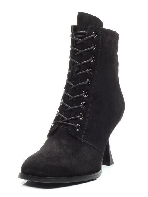 04-E29W-15B BLACK Ботильоны зимние женские (натуральная замша, натуральный мех)