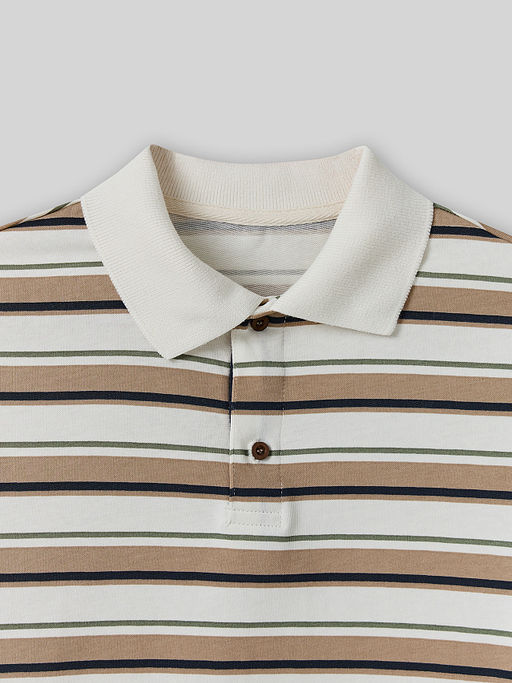 Поло для мальчиков в бежевую полоску - Mark formelle фото 6