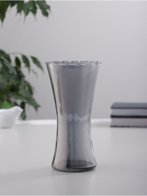 Ваза «Агнес», талия, 19.5×10 см, стекло, серая