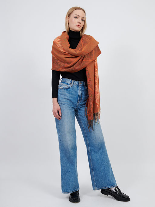 Большой теплый двусторонний палантин В СОСТАВЕ ШЕРСТЬ - Tantino фото 2