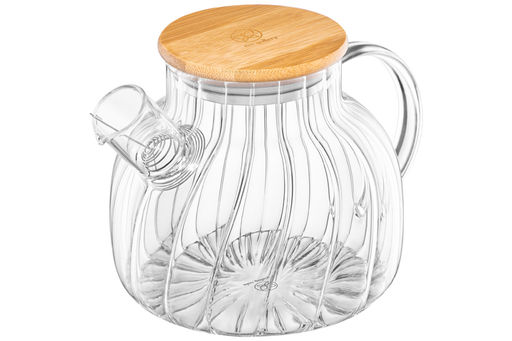 Чайник 1 л 20*14*13 см Crystal glass с ситом+бамб.крышк.с метал. дном/с силик.уплотнит, стекло - Elan gallery фото 5