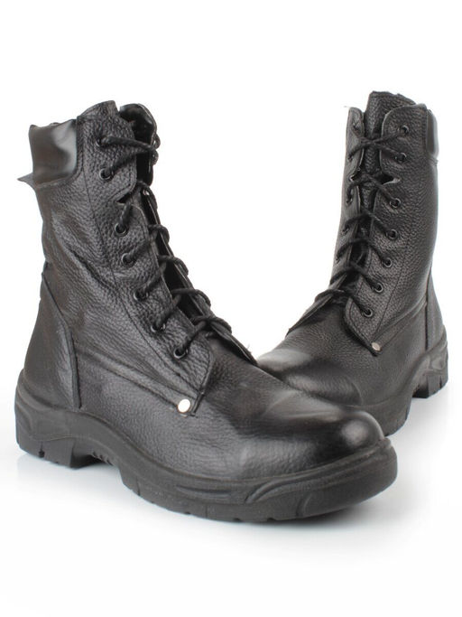 05-9011 BLACK Ботинки зимние мужские (натуральная кожа, искусственный мех)