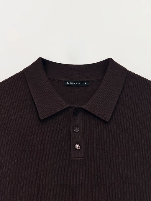 Джемпер поло из текстурного хлопка / Zarina