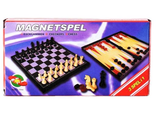 Шахматы, шашки, нарды, 3 в 1, магнитные, размер поля 29*29см (3270/6504)