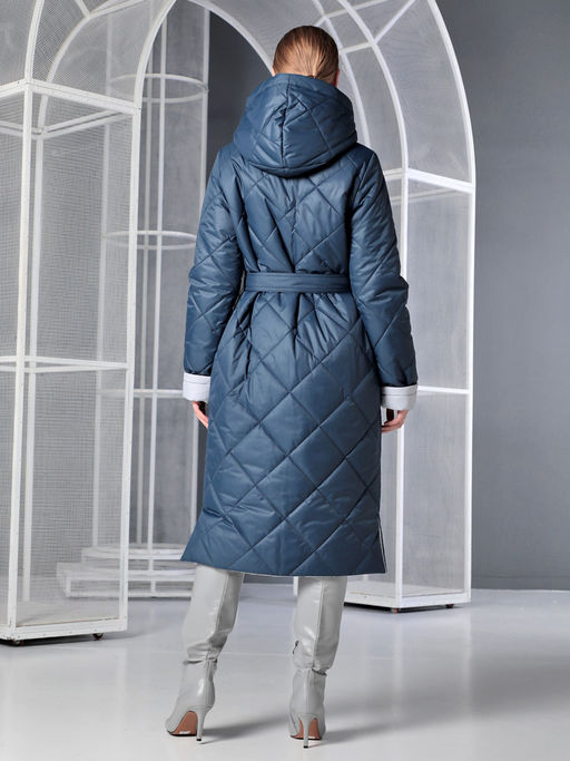 25312 Пальто дем. двустороннее синий/серый - Dizzyway фото 9