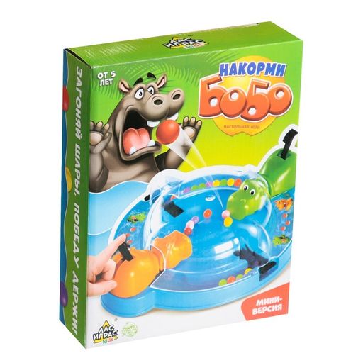 Настольная игра Накорми Бобо, мини-версия, бегемоты - Лас играс kids фото 9