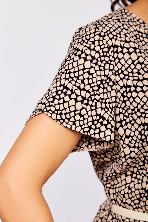 Платье Swallow 836 бежевые камушки на чёрном фото 4