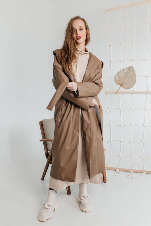 Плащ AMORI 2137 кофейный  фото 3