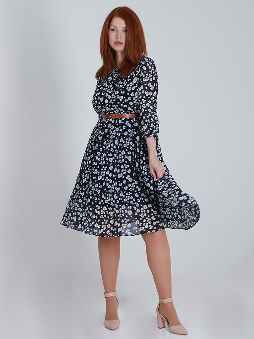 Платье шифоновое сине-серое - Almond фото 3