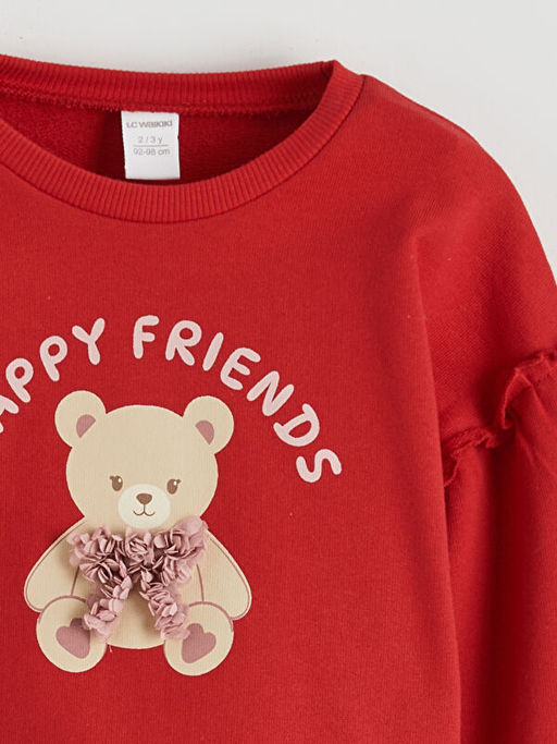 Ay?c?k Bask?l? K?z Bebek Sweatshirt