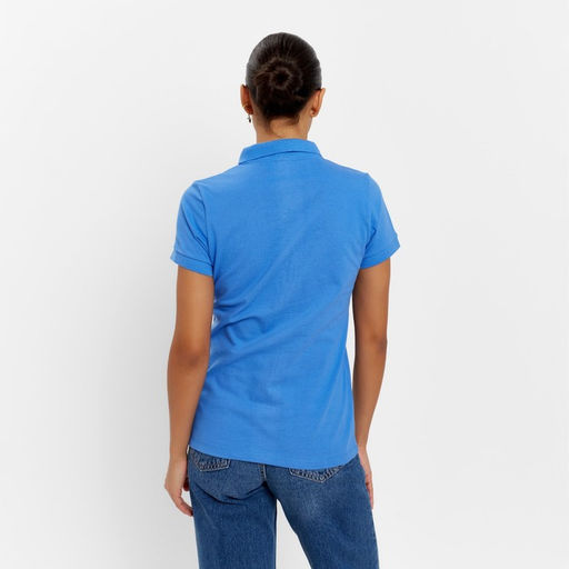 Футболка поло женская MINAKU: Basic line, васильковая, размер 50