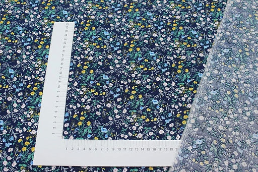 Штапель Полевой аромат цв.темно-синий, ш.1.45м, вискоза-100%, 90гр/м.кв - Купава фото 2