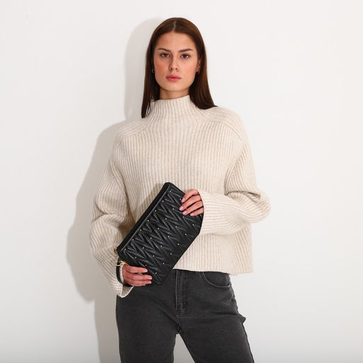 Сумка-клатч на молнии, цвет чёрный - Simaland фото 7