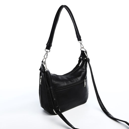 Сумка-мешок на молнии, цвет чёрный - Simaland фото 7