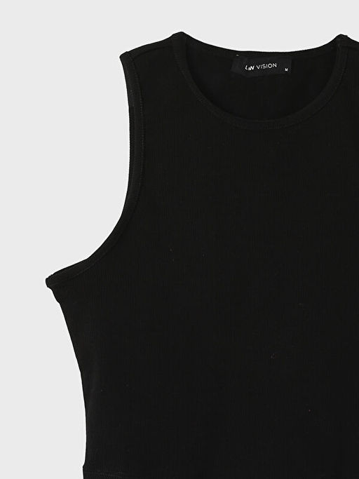 Bisiklet Yaka Dokulu Crop Kad?n Atlet