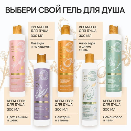 Гель для душа, 300 мл, аромат бергамот и зеленый чай, BOTANIC CARE by URAL LAB  фото 18