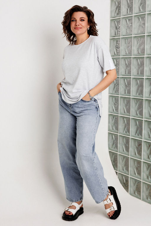 Футболка BegiModa 4163 Серый меланж  фото 2